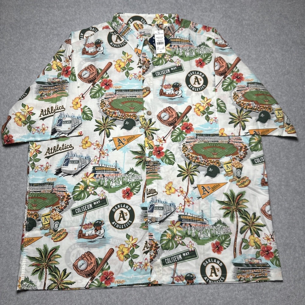 OAKLAND ATHLETICS HAWAIIAN SHIRT 'OAKLAND LEGACY' REYN SPOONER SIZE 3XL NEW $110